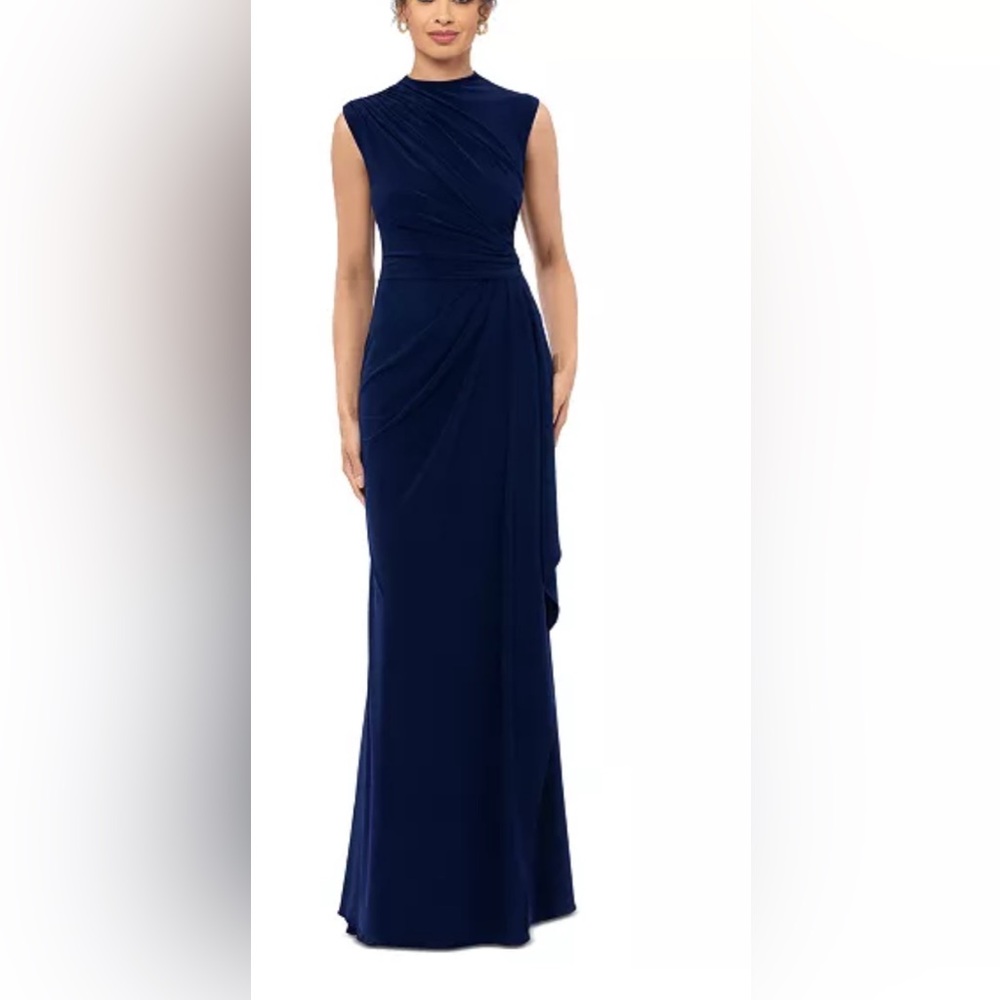 Betsy & Adam PATRICIA" Long Jersey Knit Ruffle Sleeveless Dress Size 4